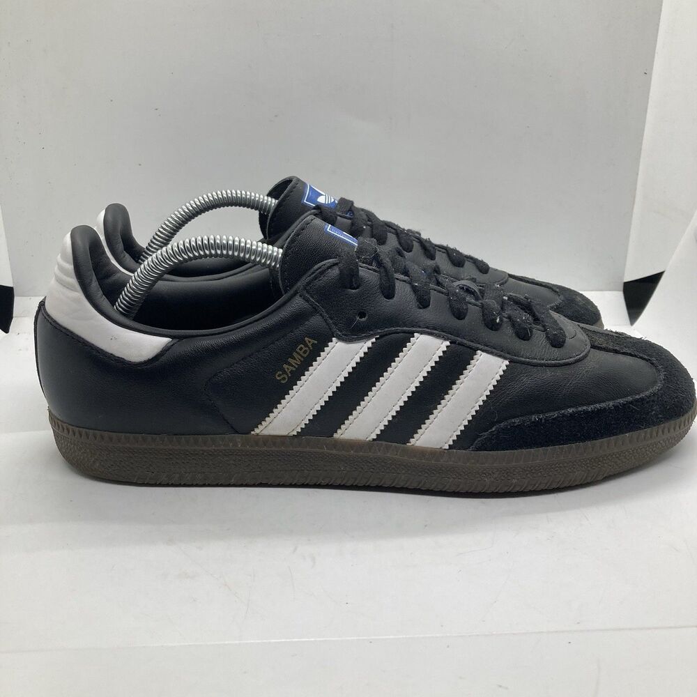 Adidas Originals Samba OG Trainers Mens 9.5 Black White B75807 Shoes Sneakers - Picture 4 of 11